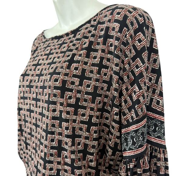 Max Studio Womens Black Blouson Long Sleeve Stretch Jersey Knit Dress sz M - Picture 10 of 16